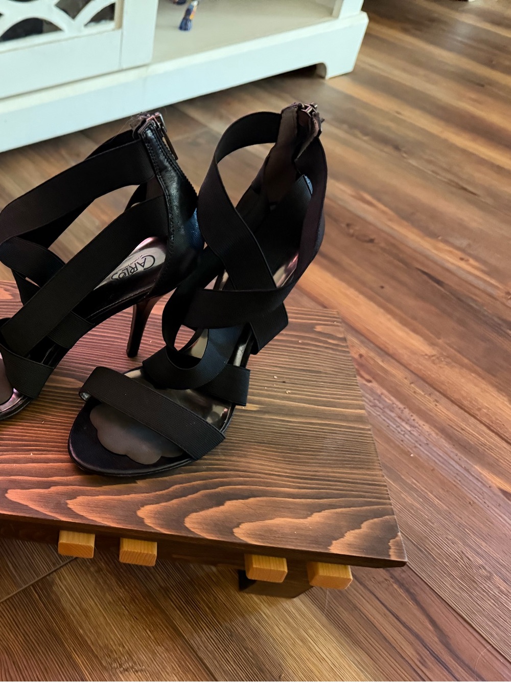 Carlos by Carlos Santana Black Strappy Crisscross High Heels